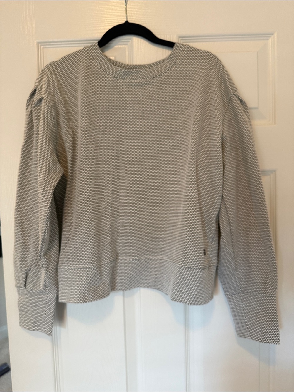 Albion Textured Light Gray Crewneck Sweater - Women's